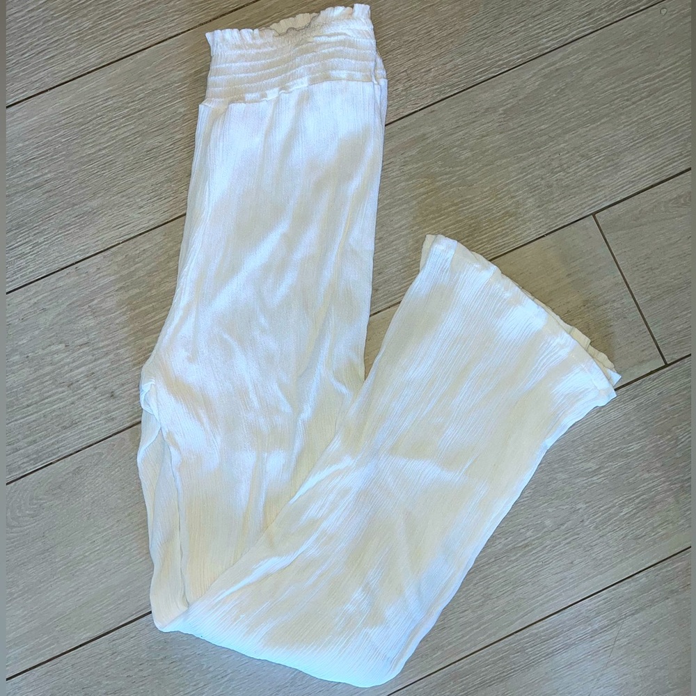 Banana Lemon: White Sheer Beach Pants, Size S